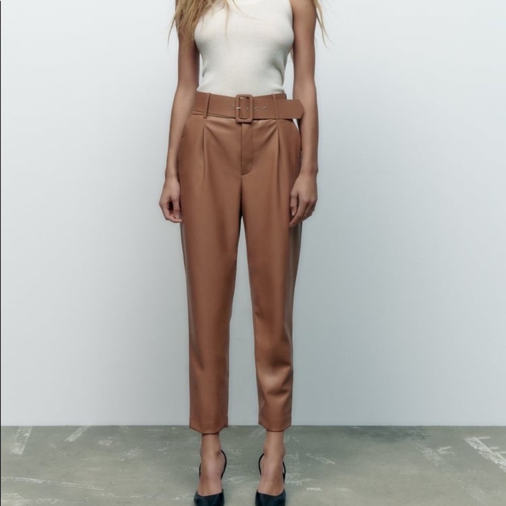 Zara Faux Leather Trousers NWT